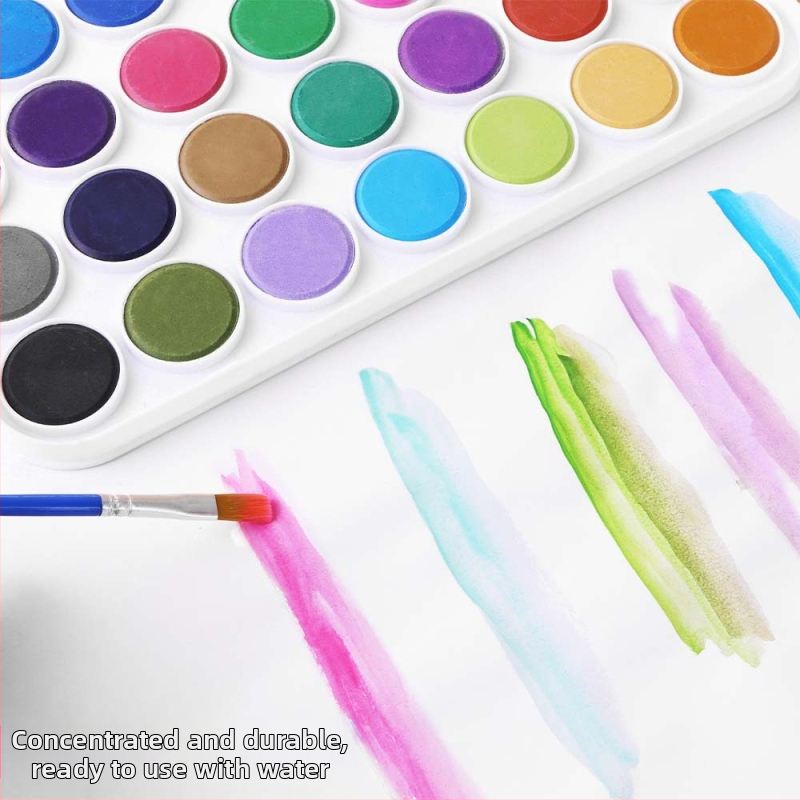 Keepsmiling Akvareļu krāsu komplekts - Plastmasas + cietas akvareļu krāsas, caurspīdīga ABS kaste, akvareļu gleznošanai