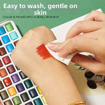 Weizhuang Akvareļu nagu mākslas pigmentu ar perlējošu efektu – ciets komplekts zīmēšanai, kastē, zīmēšanas rīki