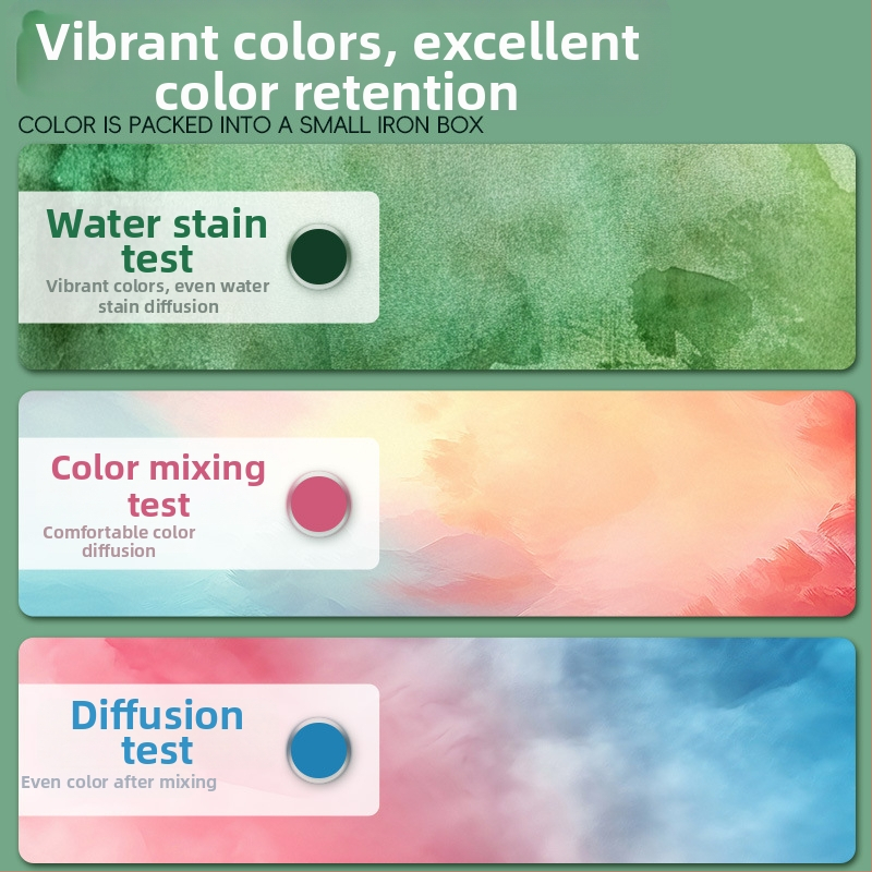 Weizhuang Akvareļu nagu mākslas pigmentu ar perlējošu efektu – ciets komplekts zīmēšanai, kastē, zīmēšanas rīki