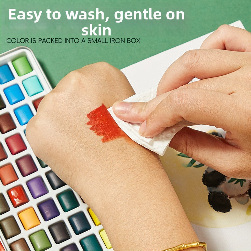 Weizhuang Akvareļu nagu mākslas pigmentu ar perlējošu efektu – ciets komplekts zīmēšanai, kastē, zīmēšanas rīki