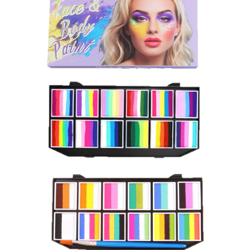 Set pigmenata za lice i tijelo djece, Art plus art, uljni pigmenti, fluorescentski pigmenti, 12 komada u pakiranju