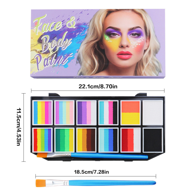 Set pigmenata za lice i tijelo djece, Art plus art, uljni pigmenti, fluorescentski pigmenti, 12 komada u pakiranju