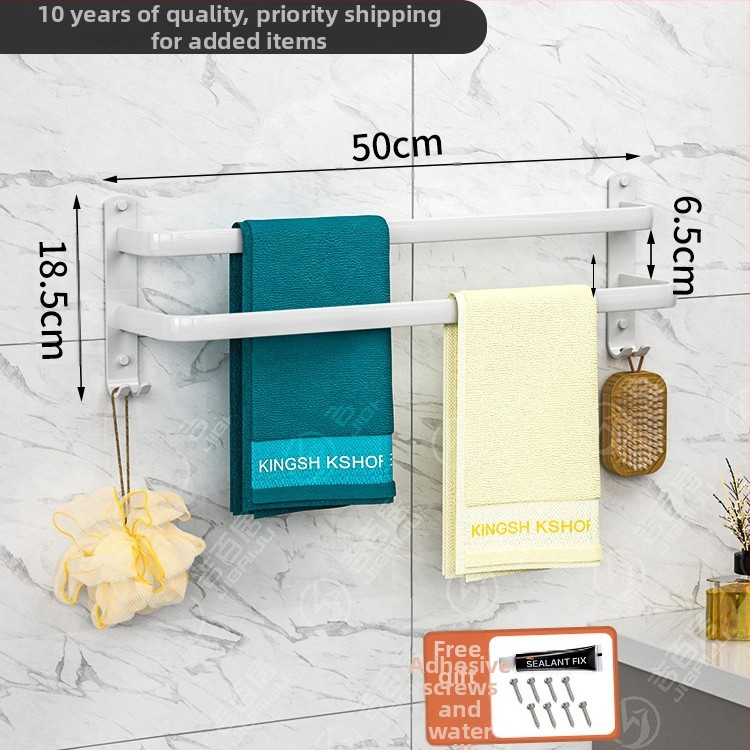 Rankšluosčių laikiklis iš kosminio aliuminio, 3 pakopos, sieninis, rankšluosčių saugojimas