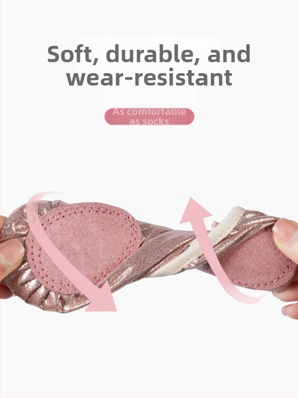 Detské baletné tanečné topánky s mäkkou podrážkou, bez šnúrok, ľahké na balet a moderný tanec