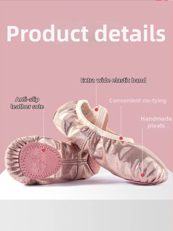 Detské baletné tanečné topánky s mäkkou podrážkou, bez šnúrok, ľahké na balet a moderný tanec