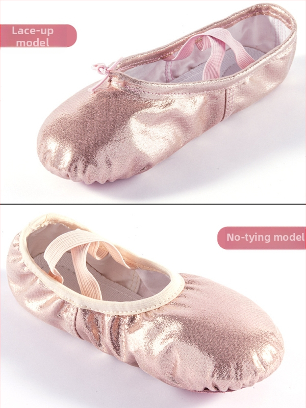 Detské baletné tanečné topánky s mäkkou podrážkou, bez šnúrok, ľahké na balet a moderný tanec