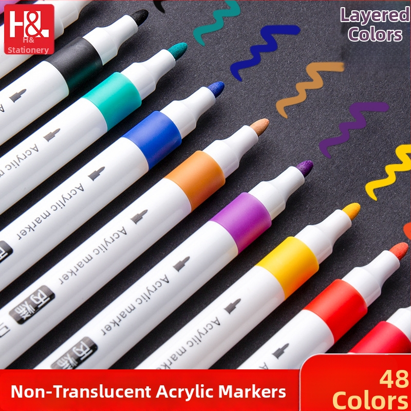 Good Li akrylový marker pero, 60 náplňových farieb, akvarelový štýl, na graffiti a DIY maľovanie