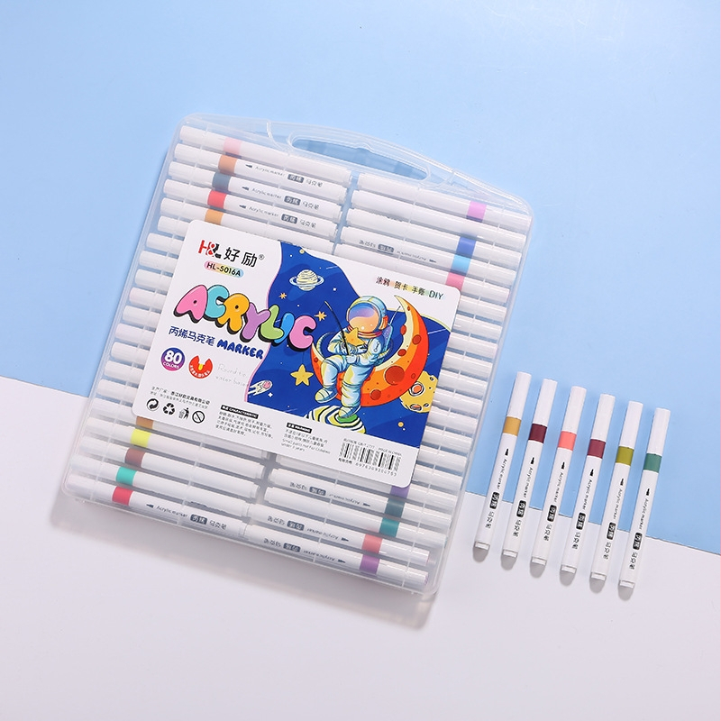 Good Li akrylový marker pero, 60 náplňových farieb, akvarelový štýl, na graffiti a DIY maľovanie