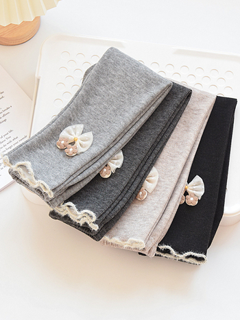 Colanți pentru fetițe din bumbac, lungime până la gleznă, talie medie, pentru vârsta 3–8 ani