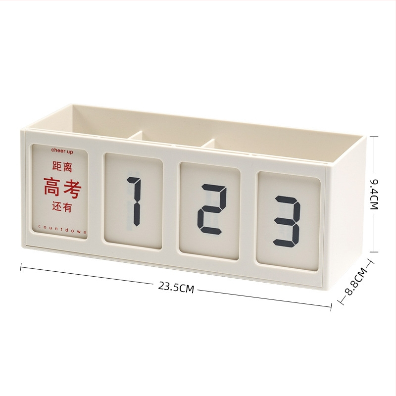 Stalo kalendorius ir rašiklio laikiklis su atskaitos priminimu, modelis SD-2598; medžiaga: plastmasė; forma: kvadratinė; spausdintas logotipas: taip; pritaikymas: taip