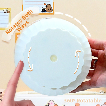 Sukasiantis rašiklių laikiklis su didele talpa, plastikinis, apvalios formos stalinis organizatorius, logotipo spausdinimo galimybė, modelis 01