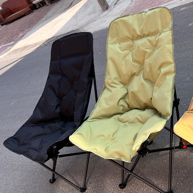 Sulankstoma Moon kėdė su trim lygiais paminkštinimu ir aukšta nugarėle, Oxford audinys, tinkama kemperiams ir piknikams