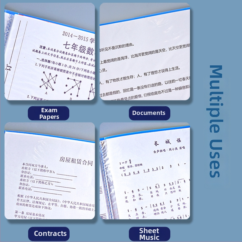 Dokumentu mapīte ar lielu ietilpību un caurspīdīgiem ievietošanas lapām (PP)