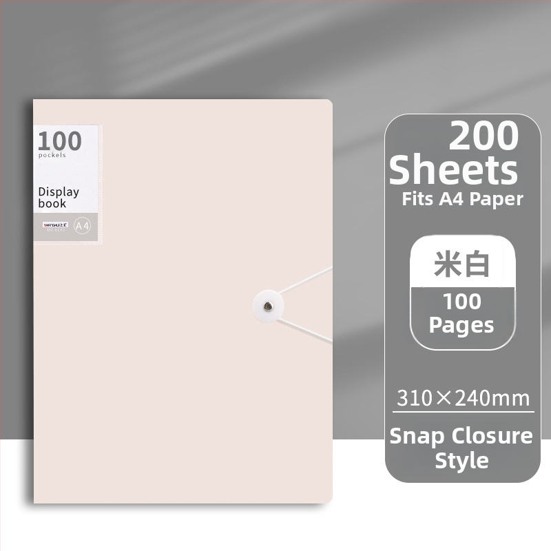 Didelės talpos dokumentų bylą su sagtimi ir skaidriomis įterpimo lapais (PP)