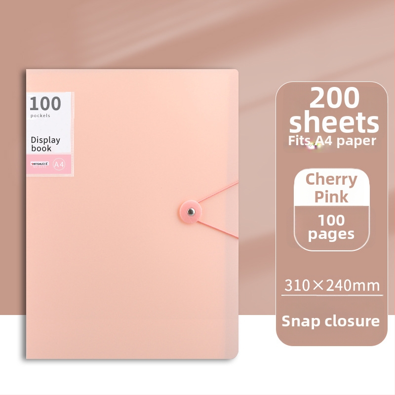 Didelės talpos dokumentų bylą su sagtimi ir skaidriomis įterpimo lapais (PP)