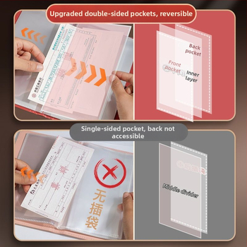 Daugiapusis kvitų ir įmokų dėklas, PP medžiaga, Tether stiliaus laikiklis, daugiasluoksnis organizatorius, pritaikymas galimas