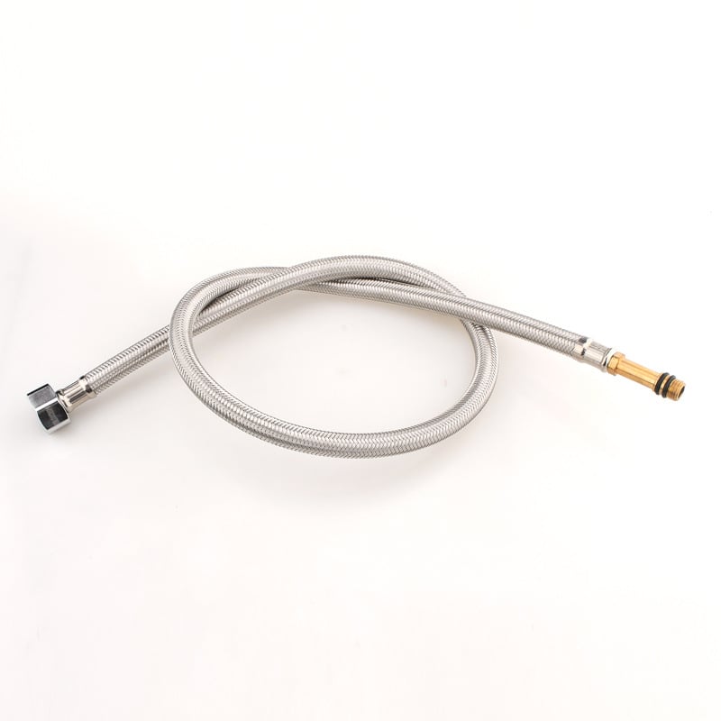 Кран за вход на гореща и студена вода – 304 неръждаема стомана, оплетена тръба, монтаж чрез завиване, 60°C макс, за домашна употреба