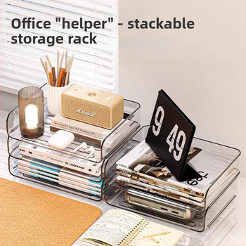 PET medžiagos biuro failų laikiklis, skaidrus daugiasluoksnis saugojimo organizatorius dokumentams, galima dėti vienas ant kito