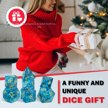 Kristallklaasist täringute komplekt D6 ja D20 Dungeons & Dragons RPG jaoks