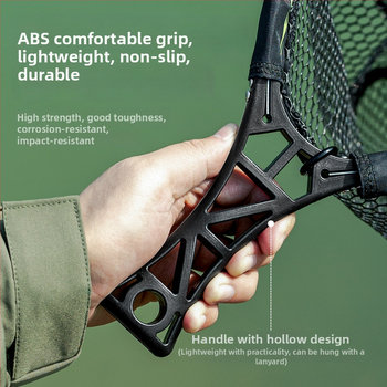 Kokkupandav kaasaskantav käsivõrk kalastamiseks – komplekt, 34 cm läbimõõduga ava, 28 cm sügavus, paks võrk ja metallist rõngas.