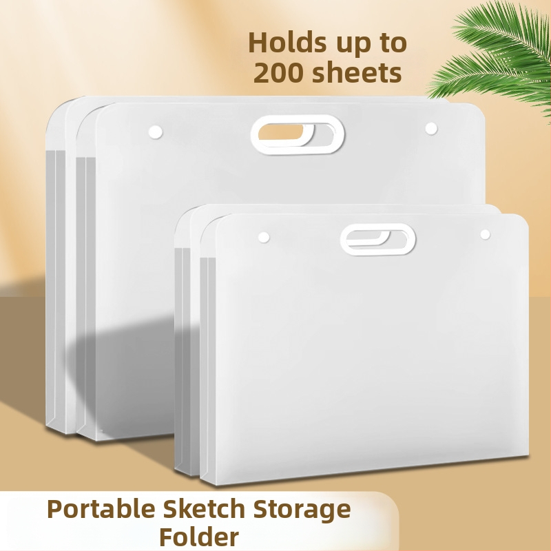 Mākslas albums un portfeļa mapīte A4/8K/4K, plastmasas materiāls, 100 lapas, biezums 50C, logotipa druka pieejama