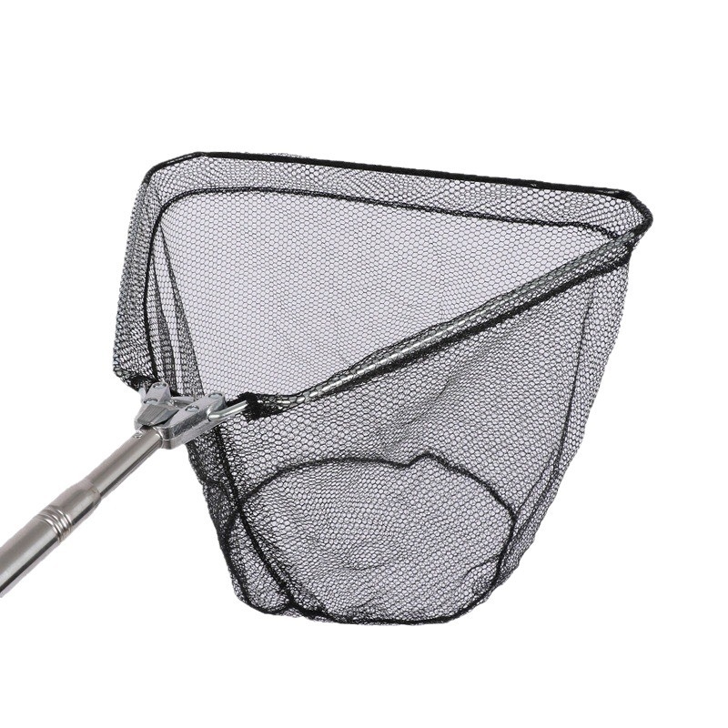 Roostevabast terasest kalastusvõrgu vart ja pea komplekt, teleskoopiline kokkupandav võrguvart kolmnurkse peaga, Ø40 mm diameeter, sügavus 35, peenvõrk