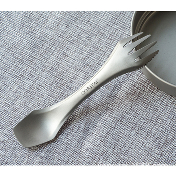 3-in-1 įrankių rinkinys iš nerūdijančio plieno kempingams — lengvas, lauko stiliaus, pritaikymas įmanomas, vieno pakavimo