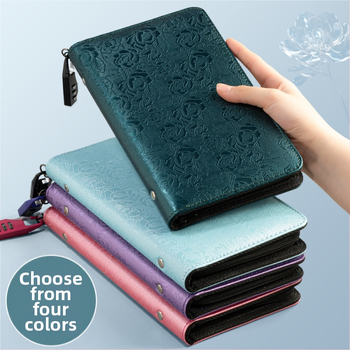 Bankinių depozito lapų laikiklis – PU medžiaga, slaptažodžio užraktas, užtrauktukas, logotipo spauda galima