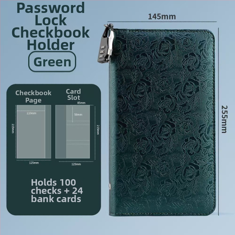 Bankinių depozito lapų laikiklis – PU medžiaga, slaptažodžio užraktas, užtrauktukas, logotipo spauda galima