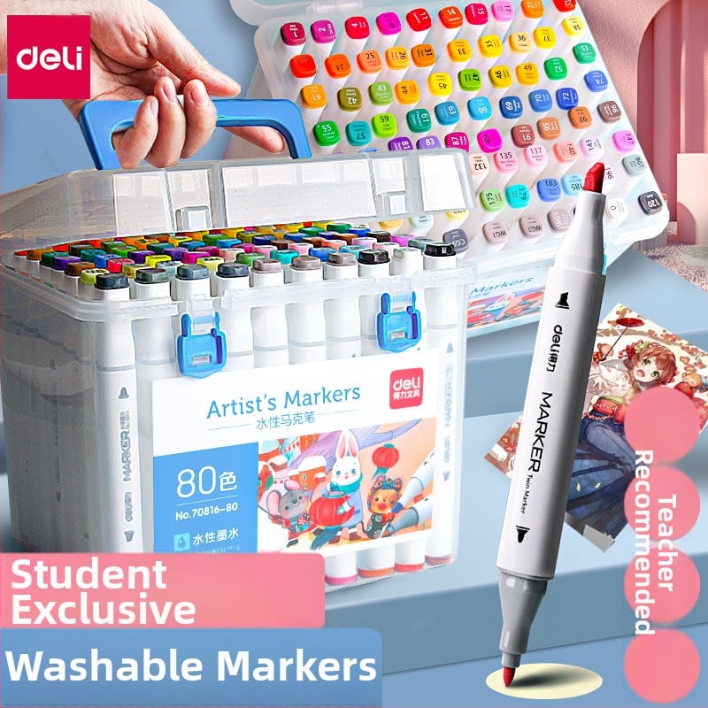 Deli dvostruki marker na bazi vode s vlaknastim vrhom, za dječje crtanje