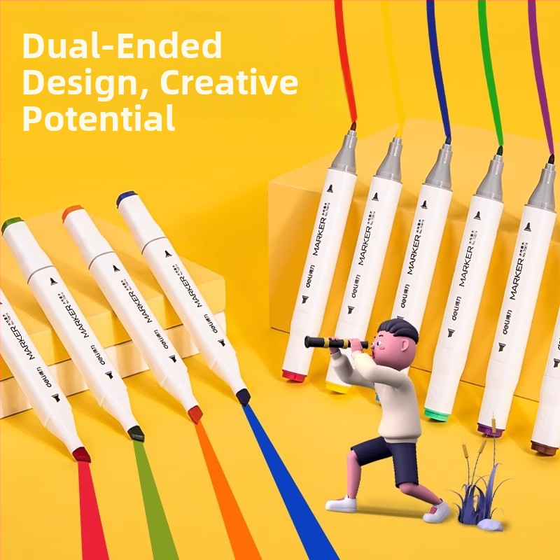 Deli dvostruki marker na bazi vode s vlaknastim vrhom, za dječje crtanje
