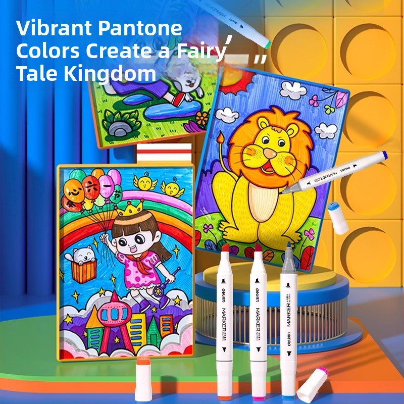 Deli dvostruki marker na bazi vode s vlaknastim vrhom, za dječje crtanje