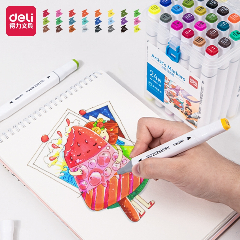 Deli dvostruki marker na bazi vode s vlaknastim vrhom, za dječje crtanje