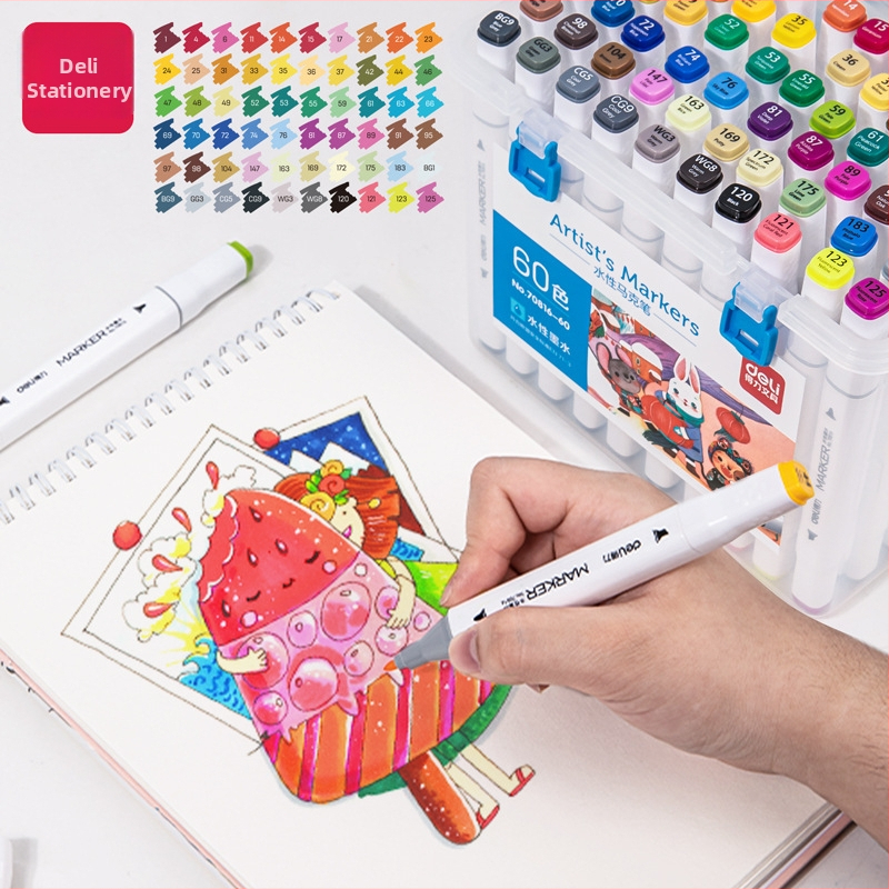 Deli dvostruki marker na bazi vode s vlaknastim vrhom, za dječje crtanje