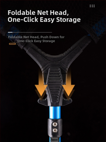 Kalapüügi võrk - kaasaskantav veniv käsivõrk merekalapüügi jaoks, ruutvõrk, alumiiniumisulust raam, nano-liimematerjal