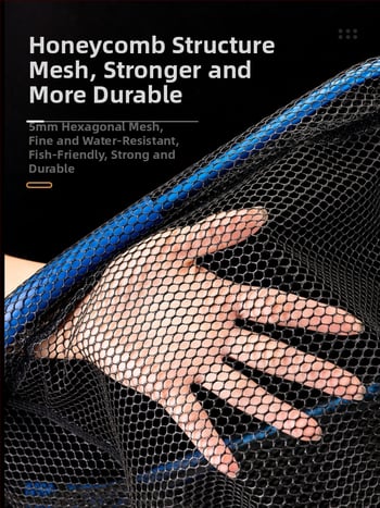 Kalapüügi võrk - kaasaskantav veniv käsivõrk merekalapüügi jaoks, ruutvõrk, alumiiniumisulust raam, nano-liimematerjal