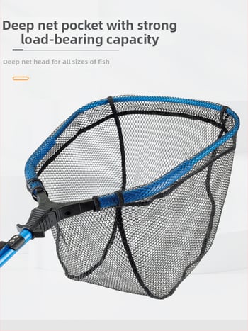 Kalapüügi võrk - kaasaskantav veniv käsivõrk merekalapüügi jaoks, ruutvõrk, alumiiniumisulust raam, nano-liimematerjal