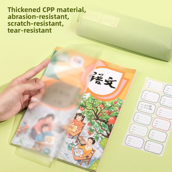 Deli knygų dangteliai iš kraft popieriaus, skaidrūs, pilnas rinkinys 1-ajai klasei, storesni matiniai dėklai