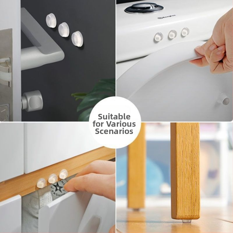 Silikono anti-kolizijos dalelės spintų ir baldų durims – tylus smūgio sugėrimas, buferiniai kilimėliai ir neslidūs padėkliukai