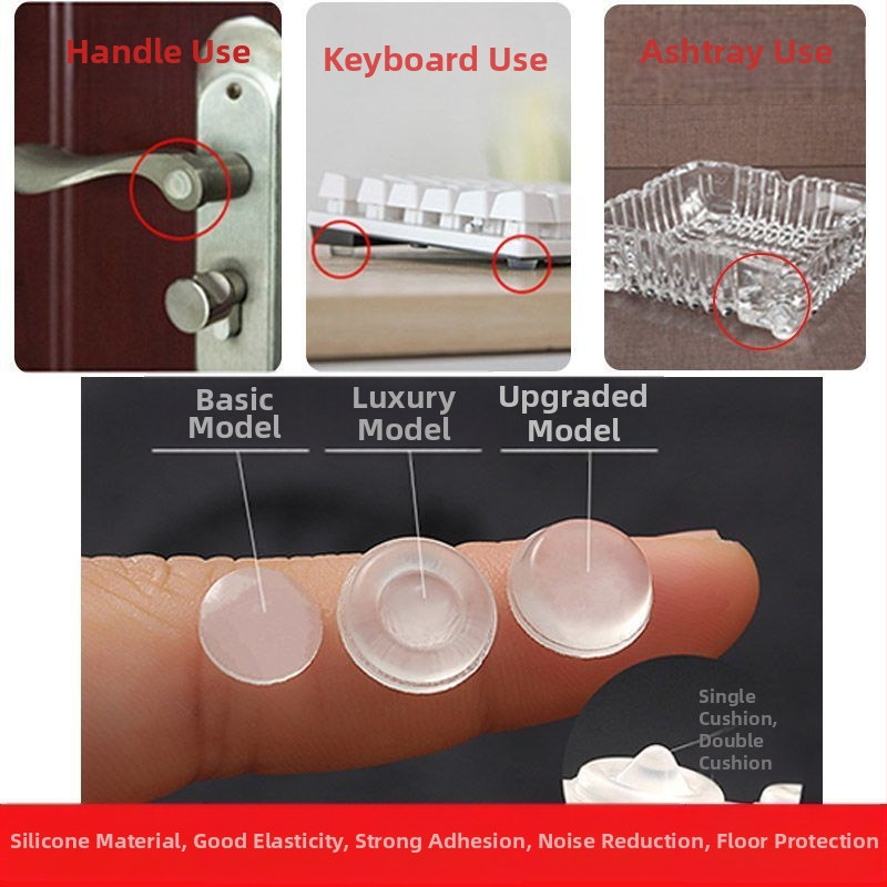 Silīcija antišoka daļiņas skapjiem un mēbelēm – klusa triecienu absorbēšana, buferpaliktņi un pretslīdēšanas paliktņi