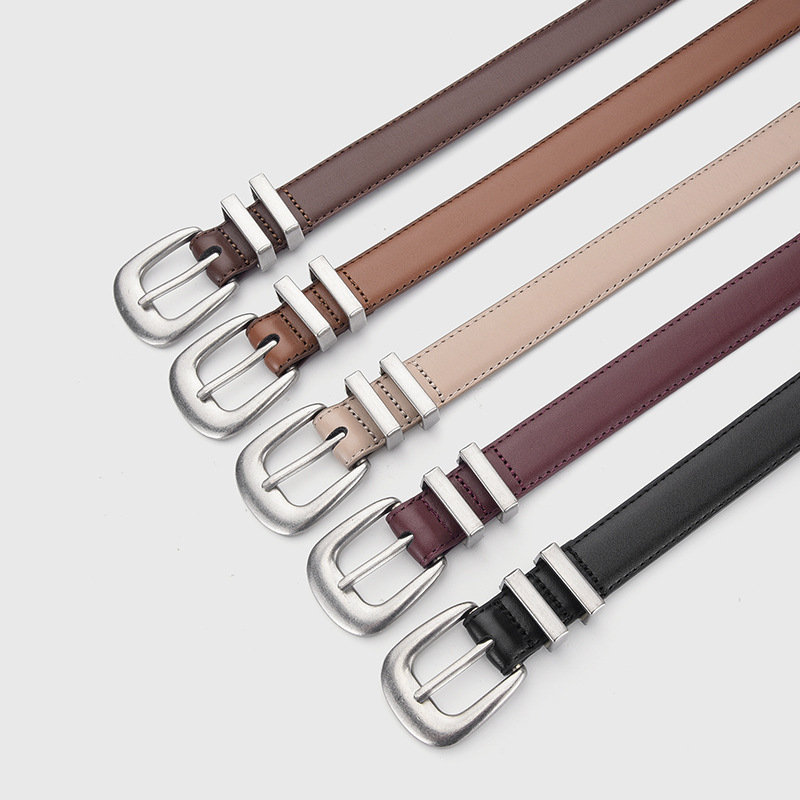 Ženski kožni kaiš od prvog sloja kože, spona od cinkove legure, kopča s iglom, univerzalni stil, brend Jsj leather belt