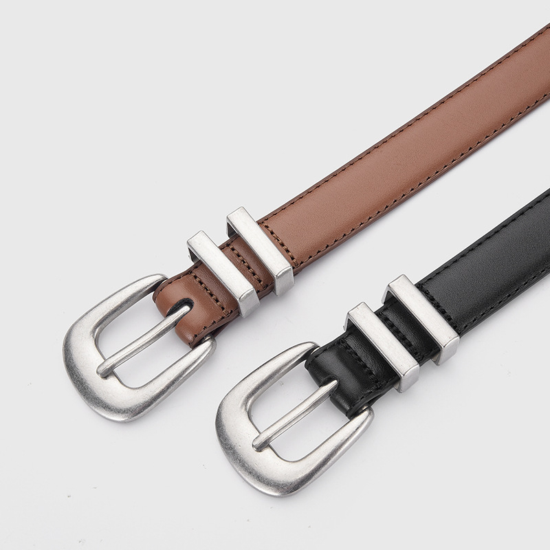 Ženski kožni kaiš od prvog sloja kože, spona od cinkove legure, kopča s iglom, univerzalni stil, brend Jsj leather belt