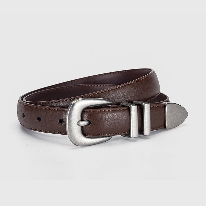 Ženski kožni kaiš od prvog sloja kože, spona od cinkove legure, kopča s iglom, univerzalni stil, brend Jsj leather belt
