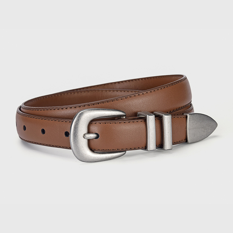 Ženski kožni kaiš od prvog sloja kože, spona od cinkove legure, kopča s iglom, univerzalni stil, brend Jsj leather belt