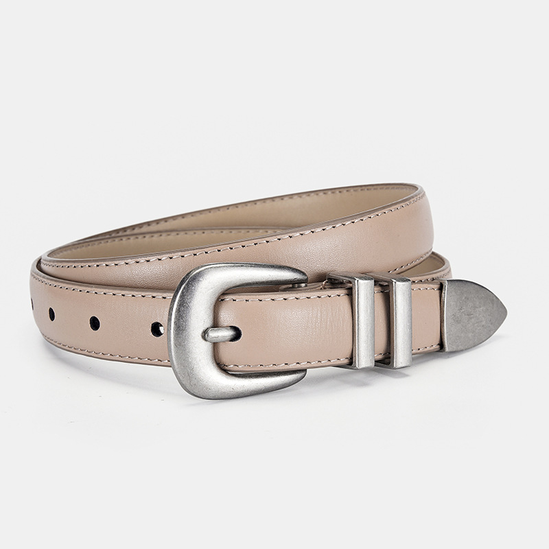 Ženski kožni kaiš od prvog sloja kože, spona od cinkove legure, kopča s iglom, univerzalni stil, brend Jsj leather belt