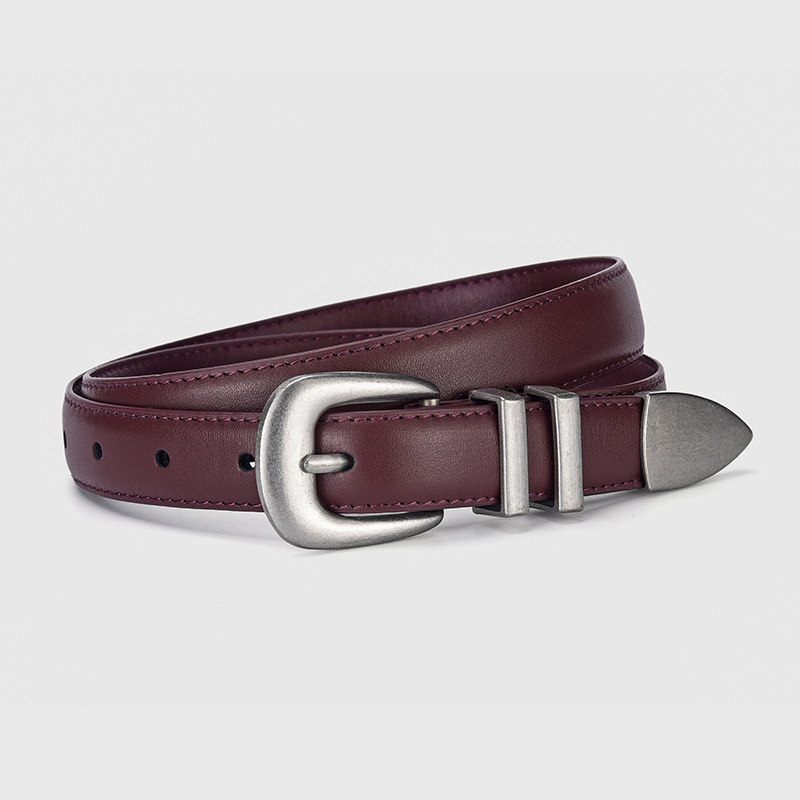 Ženski kožni kaiš od prvog sloja kože, spona od cinkove legure, kopča s iglom, univerzalni stil, brend Jsj leather belt