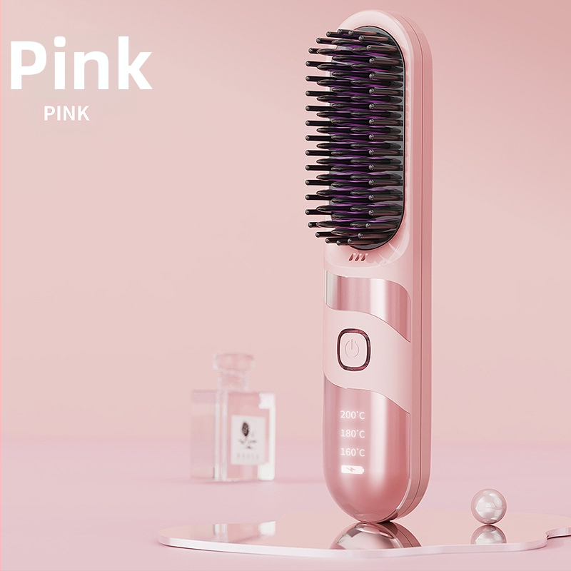 Belaidė plaukų tiesinimo ir garbanojimo šukos su turmalino keramika, dvigubas naudojimas, 3 temperatūros nustatymai, 30W, LCD ekranas