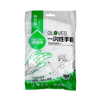 Vienkartinės PE pirštinės, maisto kokybės, virtuvės naudojimui, pakuotė 100 vnt, skaidrios, storis 0.05-0.1 mm