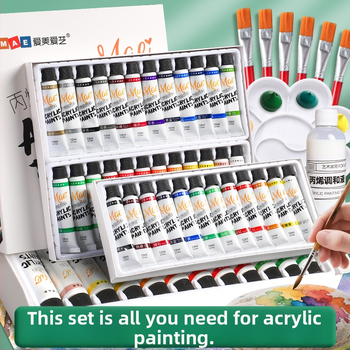 Detská akrylová farba sada od Love Beauty and Art, krabica so 24 farbami (Značka: Love Beauty and Art; Materiál: akrylová farba; Balenie: 24 farieb v krabici; Účel: gouache)