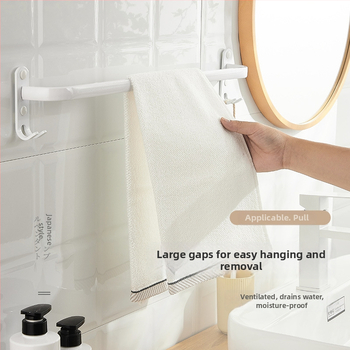 Sieninis rankšluosčio laikiklis be gręžimo – aliuminio lydinys, trijų lygių, 15 kg apkrova, emalio danga